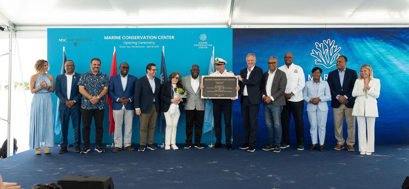 Image: Opening of Marine Conservation Center, Ocean Cay Bahamas (Photo Credit: MSC Foundation)