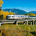 VIA Rail train traveling in Canada