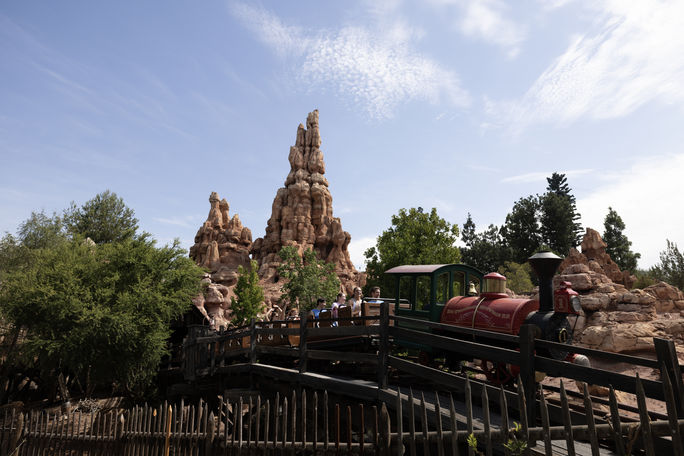 Big Thunder Mountain Railroad at Disneyland, Anaheim, California. Big Thunder Mountain Railroad, trains, rides, attractions, Disneyland, Anaheim, California, Wildest Ride in the Wilderness