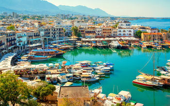 Kyrenia (Girne) old harbor on the northern coast of Cyprus.