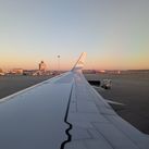 KLM plane wing, air travel