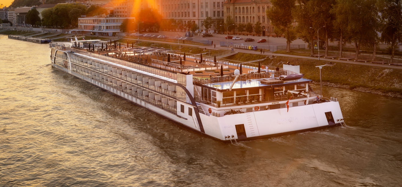 Image: AmaMagna sails along the city of Bratislava in Slovakia. (Photo Credit: AmaWaterways)