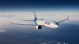 WestJet in the air