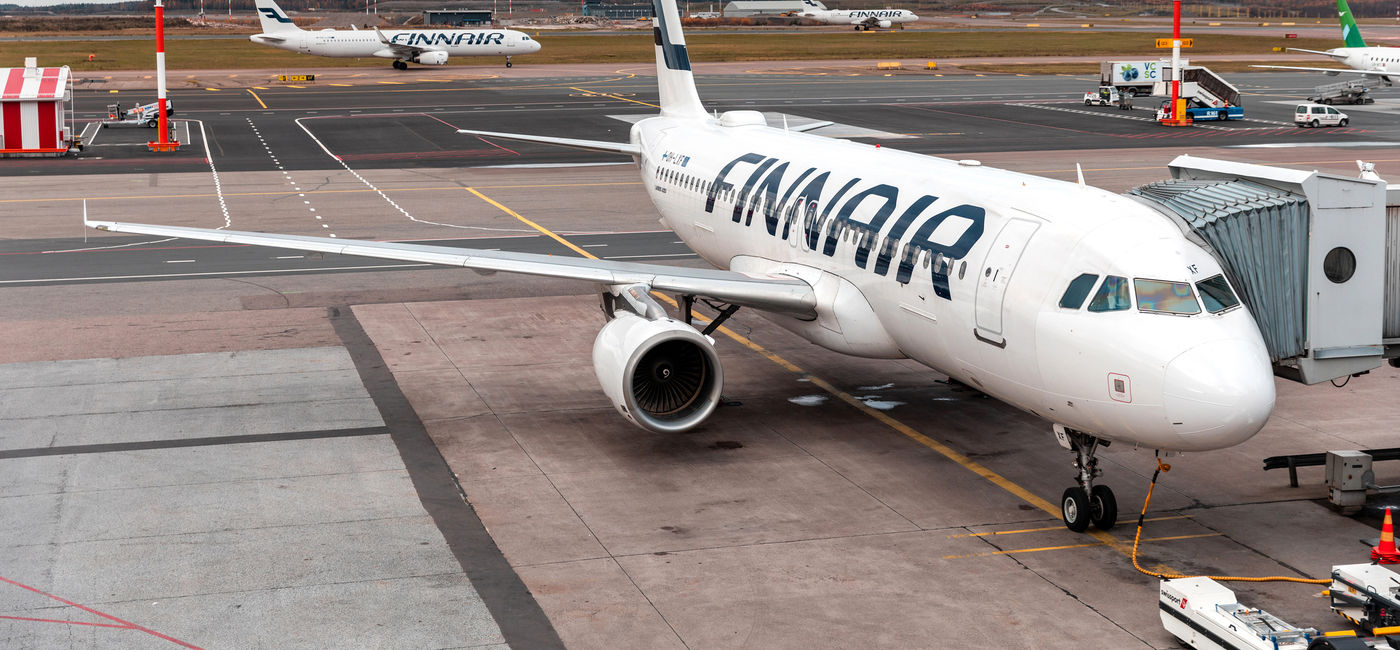 Image: Finnair plane at Helsinki Airport. (photo via william87/iStock Editorial/Getty Images Plus)
