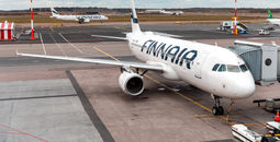 Finnair plane at Helsinki Airport