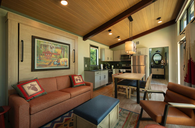 The Cabins at Disneys Fort Wilderness Resort Living Area The Cabins at Disneys Fort Wilderness Resort Living Area
