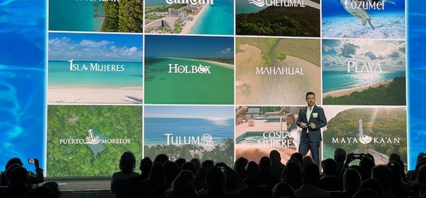 Image: Andres Martinez, CEO of the Mexican Caribbean Tourism Board, introduced the New Era campaign during the sold-out 2025 USTOA Conference. (Photo Credit: Mexican Caribbean Tourism Board)
