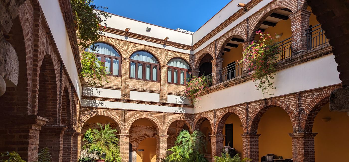 Image: The courtyard at Hodelpa Nicolas de Ovando in Santo Domingo, Dominican Republic (Photo Credit: Eric Bowman)