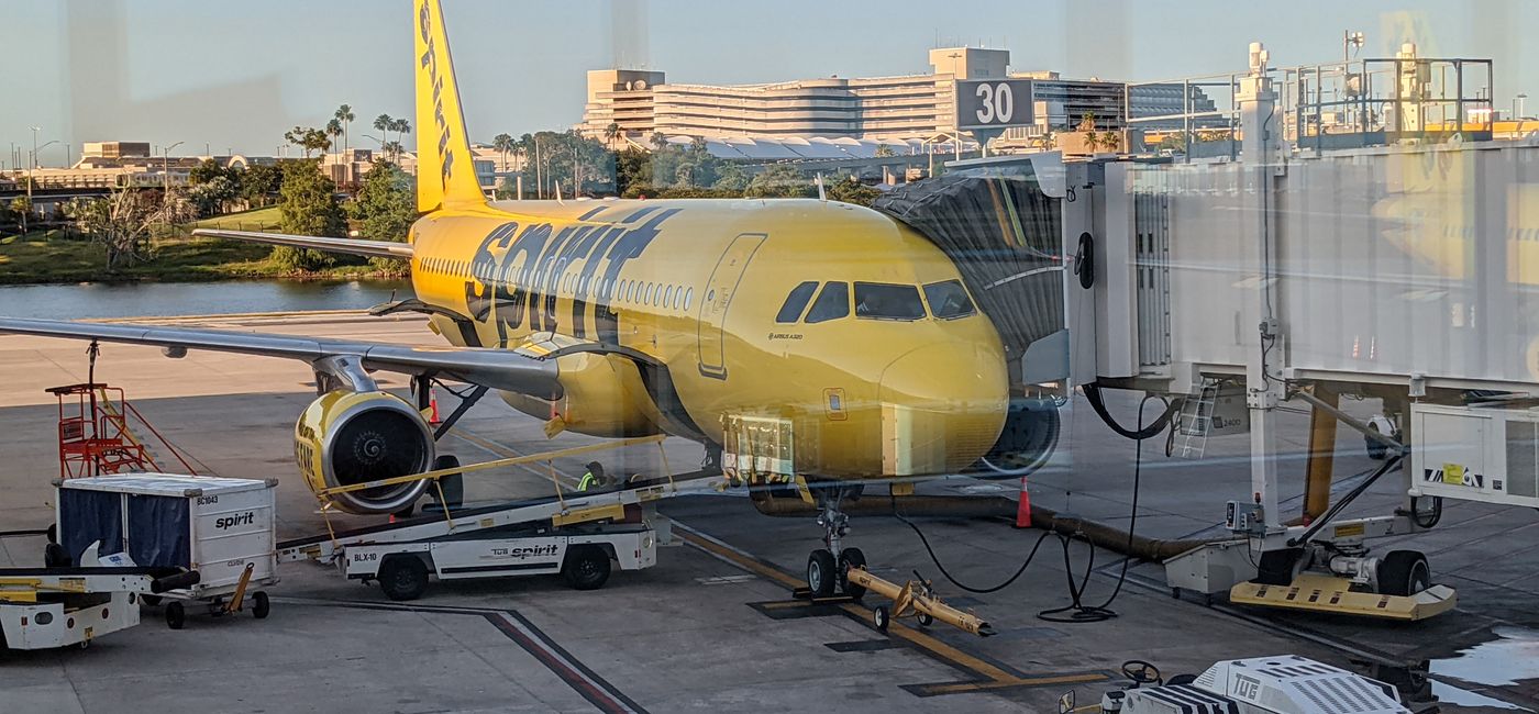 Image: Spirit Airlines plane at Orlando Airport. (Photo Credit: Eric Bowman)