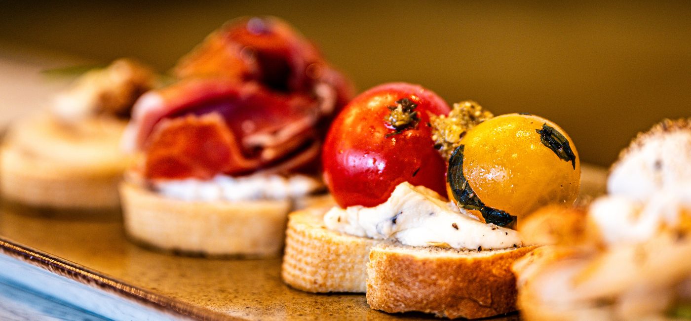 Image: A selection of bruschetta from the Heart of Tuscan Cuisine (Italian) menu (Photo Credit: HX Expeditions)