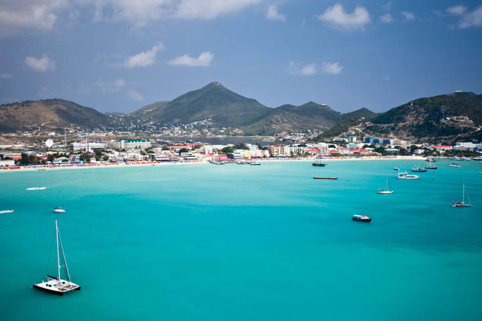 Great Bay Beach on St. Maarten. Great Bay Beach on St. Maarten.