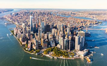 Aerial view of Manhattan in New York City