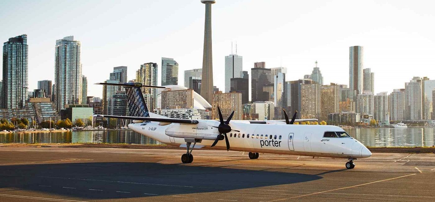 Image: PHOTO: A Porter Airlines Bombardier Q400 aircraft on the tarmac at Billy Bishop Toronto City Airport. (Photo courtesy of Porter Airlines)
