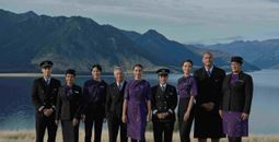 A group of Air New Zealand crew in the airline's new uniforms