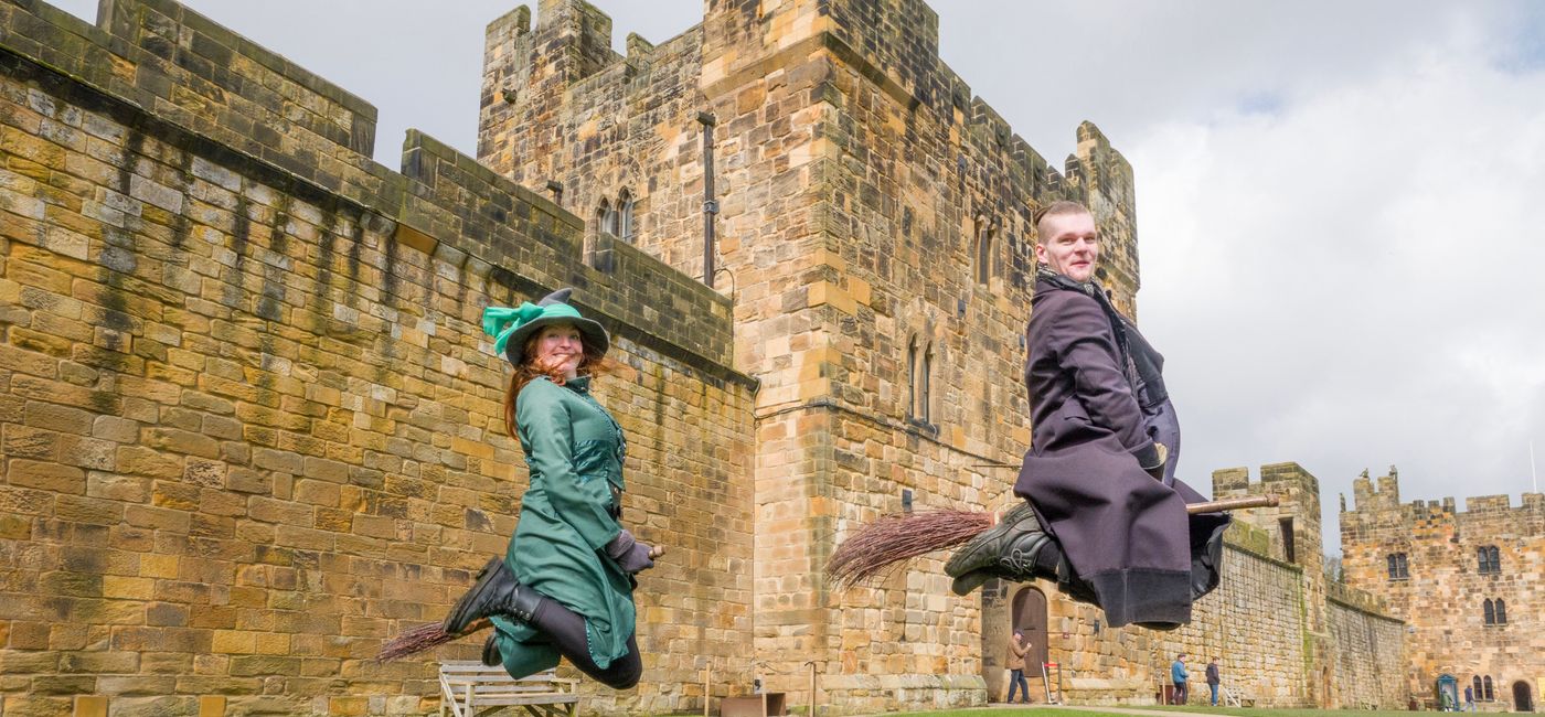 Image: Harry Potter fans can practice their wizarding broom skills at Alnwick Castle in Northumberland (Photo Credit: Alnwick Castle)