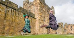 Harry Potter fans can practice their wizarding broom skills at Alnwick Castle in Northumberland