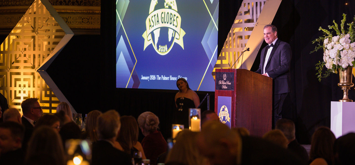 Image: ASTA President and CEO Zane Kerby speaks at the inaugural ASTA Globes. (Photo Credit: ASTA/Jason Dixson Photograpy)