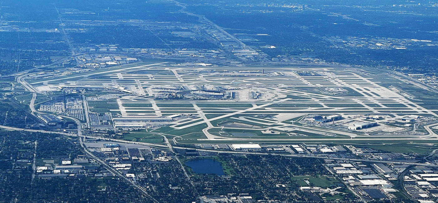 Image: An aerial view of Chicago's O'Hare International Airport. (Photo Credit: Photo by Paul J. Heney.)