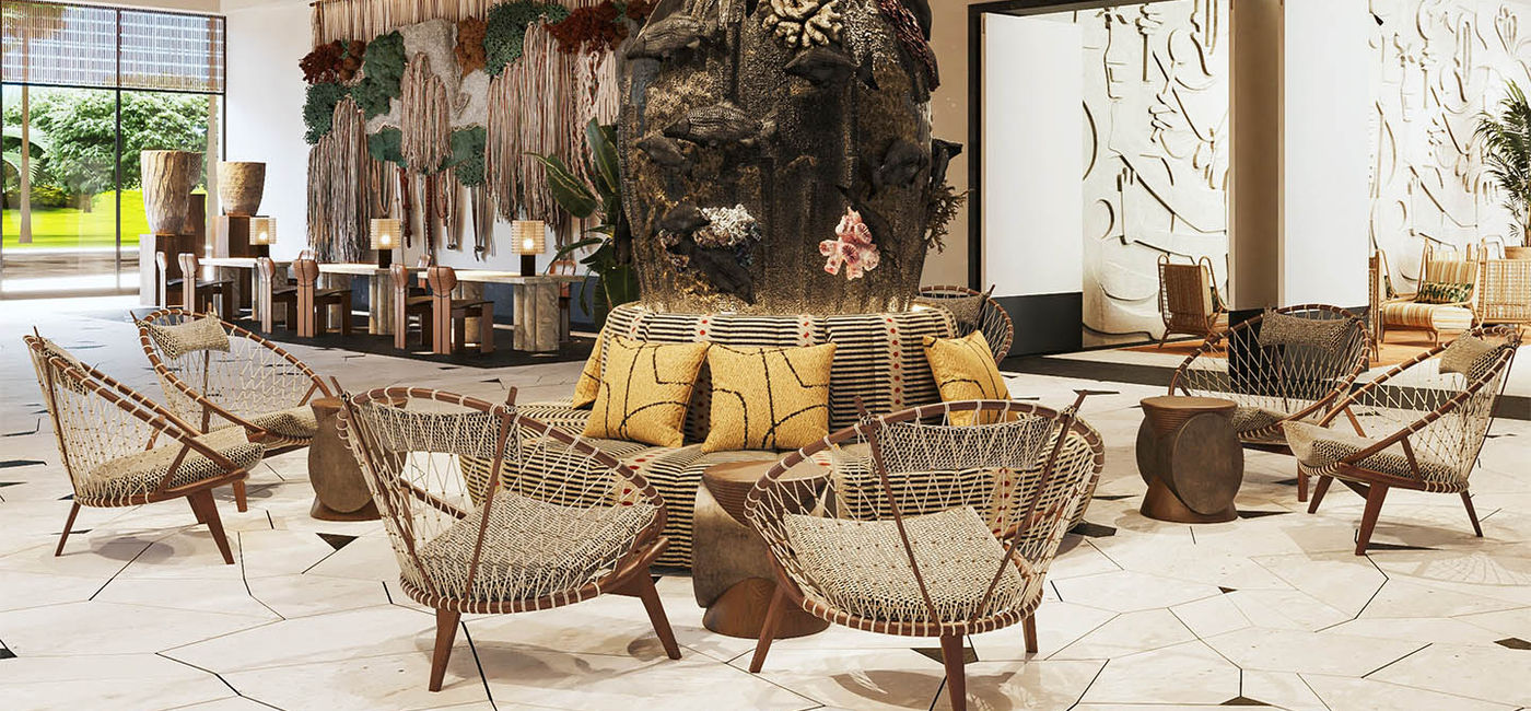 Image: Le hall de l’Ocean Allure Costa Mujeres, au nord de Cancún (Source: Ocean Hotels)