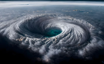 Aerial view of a hurricane