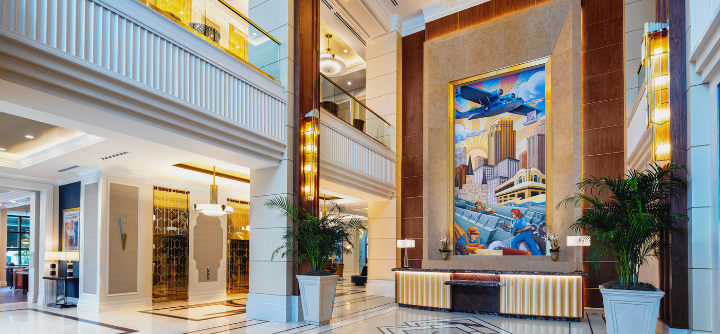 Image: Lobby, The Higgins Hotel & Conference Center. (Photo courtesy of The Higgins Hotel & Conference Center) (The Higgins Hotel & Conference Center)