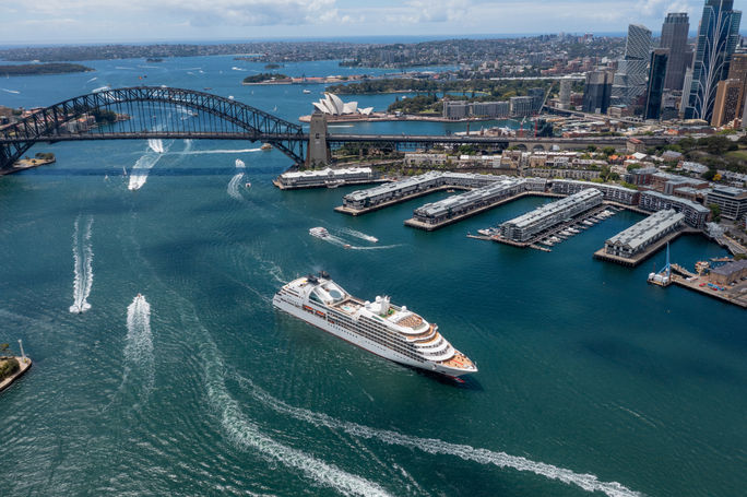 The Seabourn Quest sailing in Australia.
