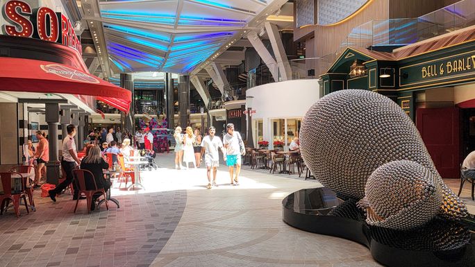 The Royal Promenade aboard Utopia of the Seas.