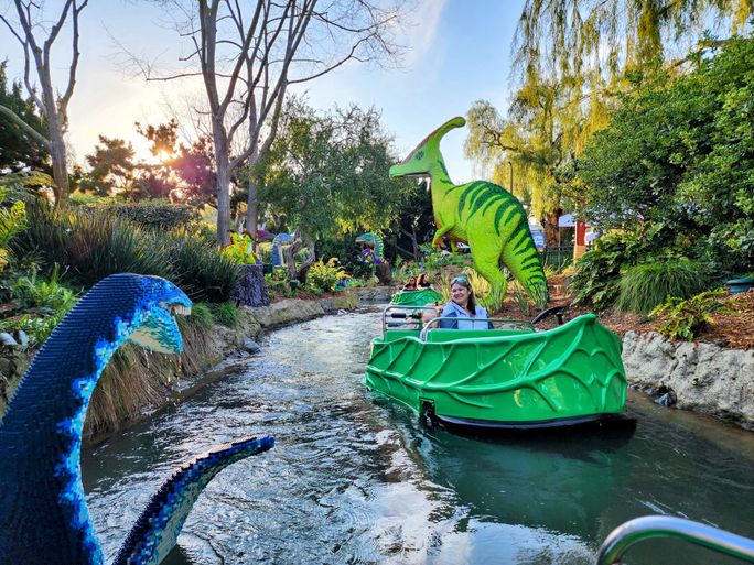 Dino Valley's Explorer River Quest attraction, Legoland California. Dino Valley's Explorer River Quest attraction, Legoland California.