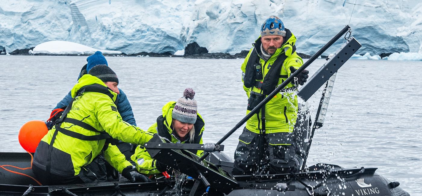 Image: The Viking expedition team in Antarctica. (Photo Credit: Viking)
