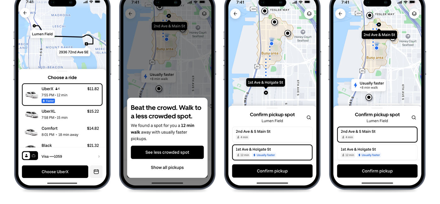 Image: Venue wayfinding on the Uber app. (Photo Credit: Uber)