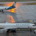 Air Canada WestJet on the tarmac