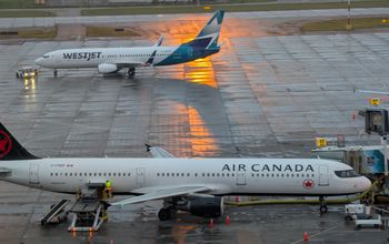 Air Canada WestJet on the tarmac