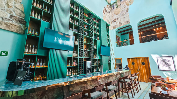 The bar at Luuna de Jade in Oaxaca Mexico