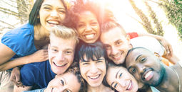 Best friends taking selfie