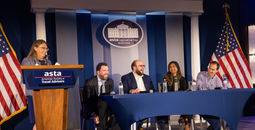 Jessica Klement speaks from the podium at ASTA's 2025 Legislative Day in Washington, DC