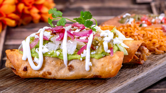 Chile Verde Chicken Flautas 