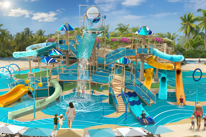 A rendering of the new Great Tides Water Park at Great Stirrup Cay