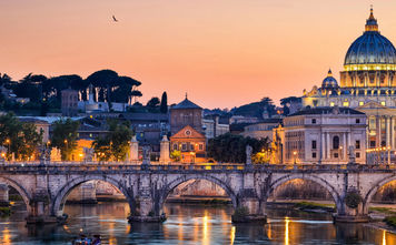 St. Peter's basilica, rome, bridge in rome, italy, churches in rome