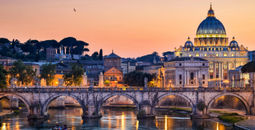 St. Peter's basilica, rome, bridge in rome, italy, churches in rome