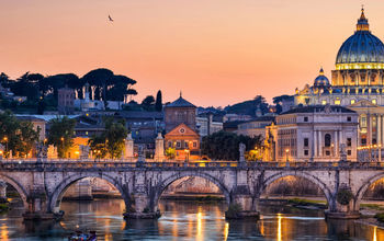 St. Peter's basilica, rome, bridge in rome, italy, churches in rome