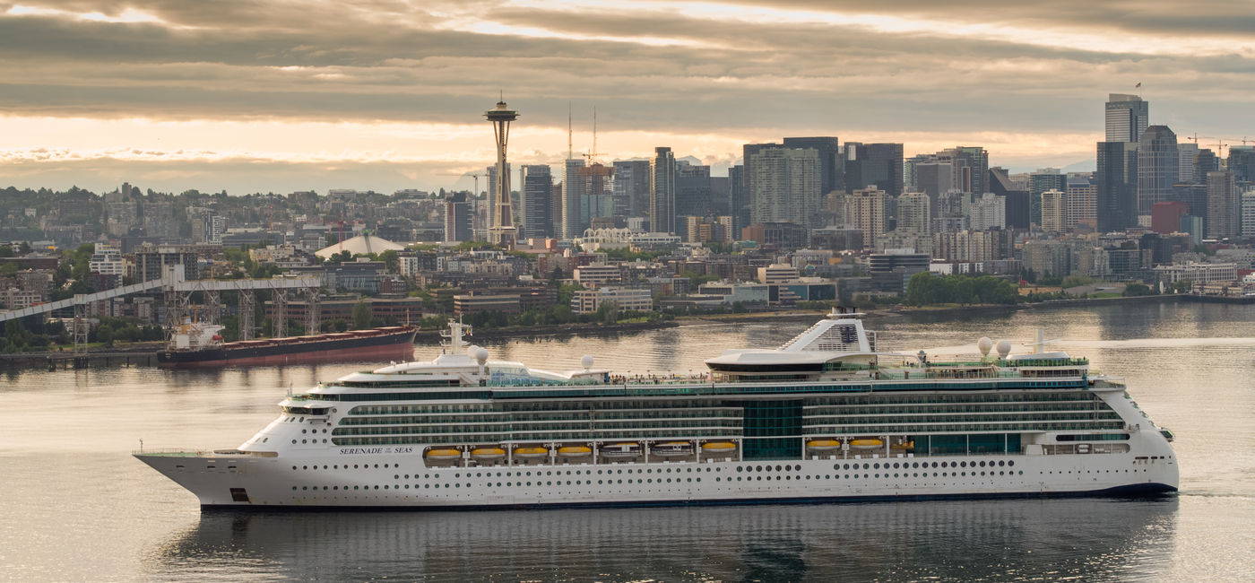 Image: Royal Caribbean International’s Serenade of the Seas departed July 19, 2021, from Seattle on the first Alaska cruise since September 2019. (Photo via Royal Caribbean International)