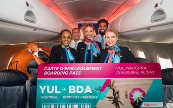 BermudAir crew onboard the inaugural Bermuda-Montreal service
