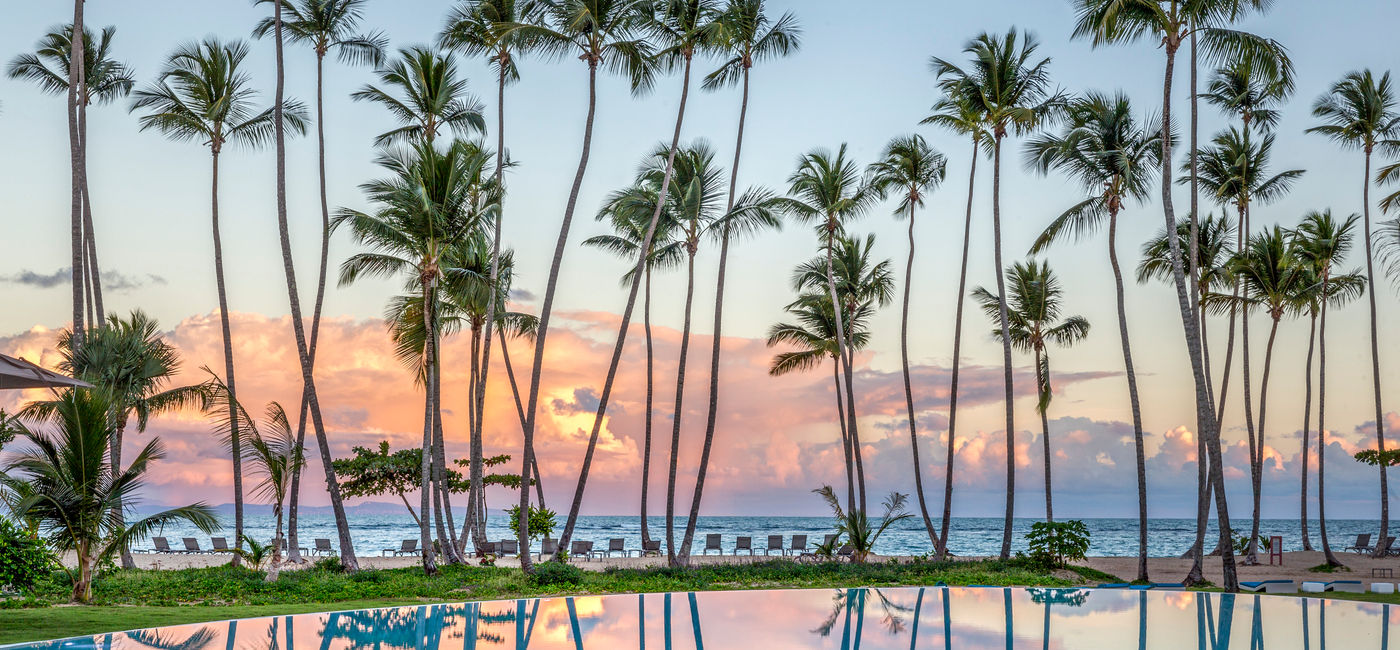 Image: Caribbean Sea views over the main pool at Club Med Michés Playa Esmeralda, Dominican Republic. (photo courtesy of Club Med)