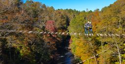 Historic Banning Mills, adventure resort, atlanta georgia, glamping, rustic lodges, cabins, treehouse, fall, autumn, foliage, nature, getaway, zipline, hiking, hike