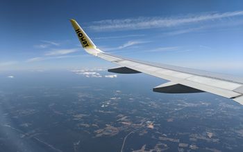 Spirit Airlines plane over Georgia