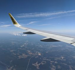 Spirit Airlines plane over Georgia