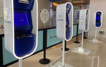 CLEAR kiosks at San Jose International Airport, California.