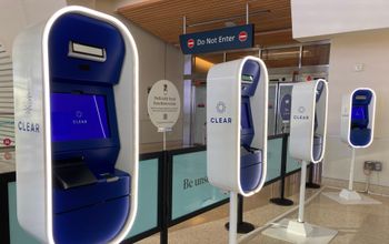 CLEAR kiosks at San Jose International Airport, California.