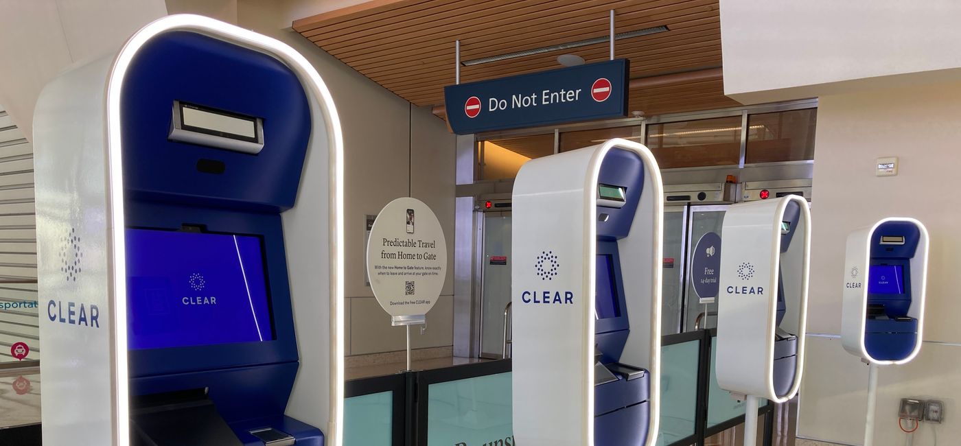 Image: CLEAR kiosks at San Jose International Airport, California.  (Photo Credit: Adobe Stock/MichaelVi)
