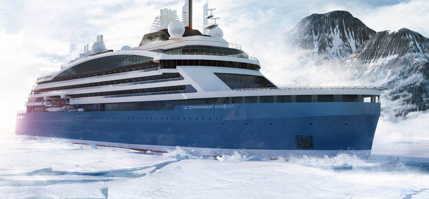 Image: Le Commandant Charcot, the first luxury hybrid electric polar exploration vessel that will go to the true north pole, closer than any other ship. (photo via PONANT) (Photo: Ponant)